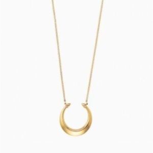 Stella & Dot Double Horn Pendant Necklace Gold